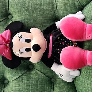 Disney Minnie Mouse Black and Pink Stuffed Animal Plush