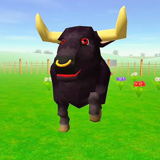 El Pollito pío 3d | El toro se congela jugando en el juegodel Toro y el Tractor #el_pollito_pìo_3d