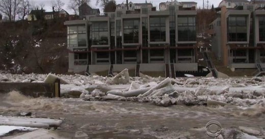 Massive ice dams jamming rivers, several states on alert for floods