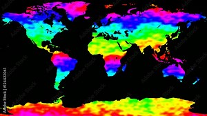 World map rainbow waves seamless loop 4k UHD Stock Video