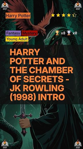 Harry Potter and the Chamber of Secrets - JK Rowling (1998) Intro (Harry Potter - 2) - 4.43 ⭐️