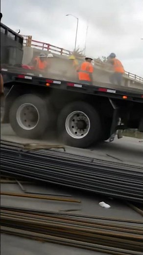 The Exact Moment a Worker Is Hit by Falling Steel #danger