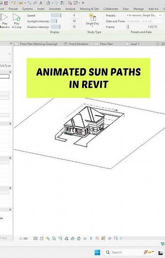 ANIMATED SUN PATH IN REVIT 👇 #architecturedesign #architecture #autodeskrevit