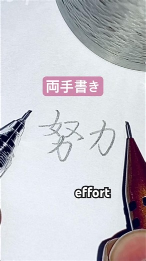 左手で字を書く右利きです。#両手書き #両利き 利き#左利き#kanji #lefthanded#Ambidextrous#行書 #ペン字 #文房具#シーサー #努力