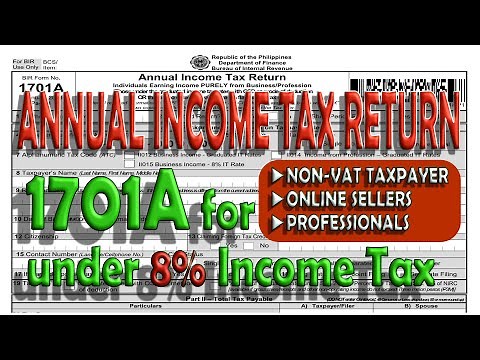 1701A for NON-VAT TAXPAYER under 8% Income Tax Rate
