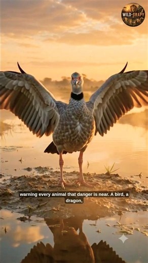 This Bird Sounds Like a Dragon And Fights Like a Dinosaur 🐉 | Southern Screamer #shorts #wildgrapy