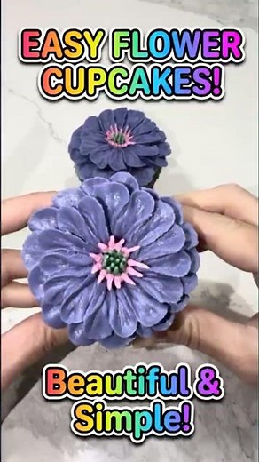 Easy Flower Cupcakes Tutorial 🌸 Beautiful & Simple Cupcake Decorating