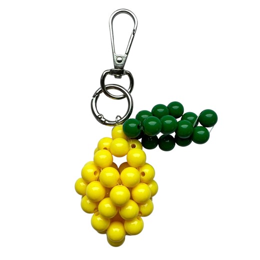 Beaded JUICY LEMON Bag Charm, Chunky Acrylic Beads, Bright Handbag Accessory, Handmade - Etsy