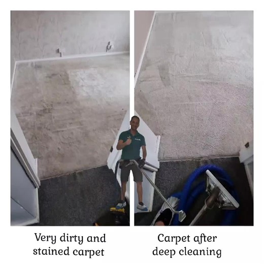 Another carpet transformation by AG Carpet Specialist! This carpet was in very poor condition – heavily soiled, with many stains and signs of heavy use. The job required intensive work, time, and multiple cleaning stages. Even though the carpet is old and many people would consider replacing it, we took on the challenge. The result? A visibly fresher, cleaner carpet and, most importantly, a very happy customer. It’s a great example that professional cleaning can give a second life to carpets tha