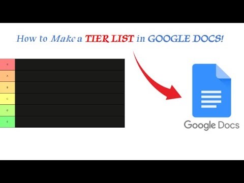 How to make a tier list in Google Docs