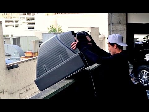 What Will Happen to Old TV if Dropped From 100FT!! WillitBREAK? -EXPLOSION!!!