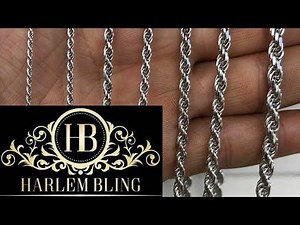 Solid Sterling Silver Rope Chains | Harlembling