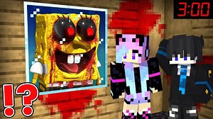 Escapes From Scary SPONGEBOB.EXE At Night in Minecraft…