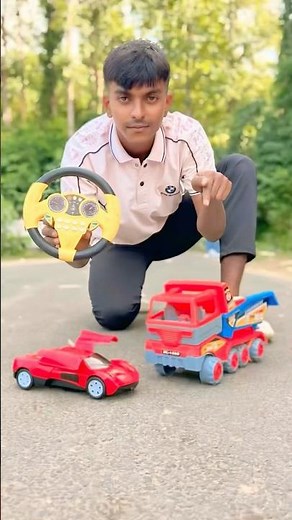 Red colour ￼ remote control tipper & Ferrari car unboxing video￼