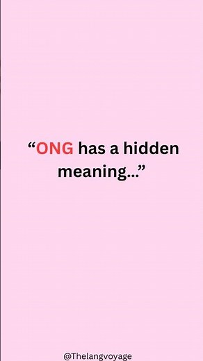 ONG Meaning😎 | Simple English Slang Explained#ong #slang #englishshorts #englishlearning #genzslang