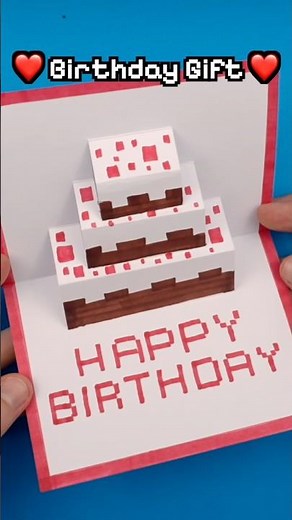 DIY Birthday Gift Idea ❤️ handmade Minecraft Pop-up Surprise Card Tutorial #papercraft #minecraft