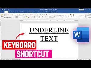How To Underline Text Using Keyboard Shortcut
