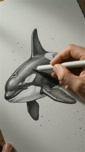 🐋 Watch the mighty Orca come alive through AI-generated pencil art! #Shorts