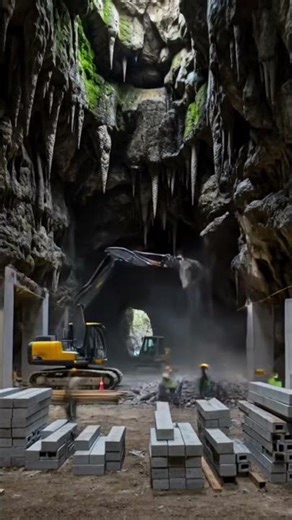 Building a cave in 12 seconds #aishorts #construction