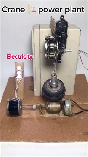 360 Rotating crane & Dynamo power Dc motor | #youtubeshorts #project #dcmotor #tech #experiment