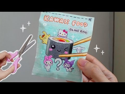 Kawaii Sanrio Food Blind Bag Paper DIY 🍣✨ | ASMR | Drawing