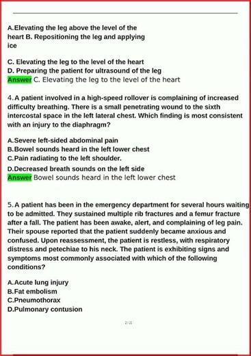 Tncc 9Th Edition Exam 50 Questions Latest Actual Questions A video