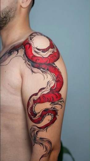 This Red Dragon Tattoo Looks Insane! 🐉🔥 Would You Wear It? #tattoo