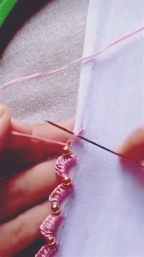 border line embroidery tutorial #art#shorts