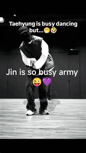 Taehyung is busy dancing but Jin is serious 😜💜 #BTS #Shorts