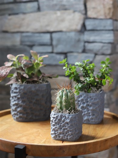 Chiseled Stone Planter - Modern Planter, 3 Sizes, 12 Colors - Etsy