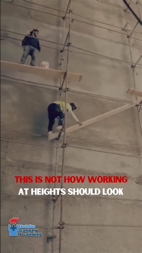 Dublin Safety Training on Instagram: "In this video, we see someone balancing on unstable scaffolding with no visible fall protection and no safe access point. One wrong step here could lead to life-changing injuries. Working at Heights is one of the highest-risk activities on any construction site—and yet, it’s often where shortcuts are taken. ✅ Proper training ✅ Correct equipment ✅ Safe access & egress ✅ Regular inspections These aren’t “nice to have”—they’re essential for going home safely ev