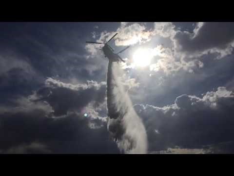 Wildland Firefighting Columbia Helicopters CH-47D Chinook Aerial Water Drop with FAS Internal Tank
