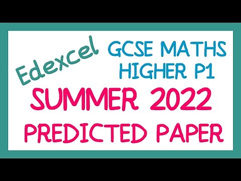 EDEXCEL GCSE Maths May 2022 Predicted Higher Paper 1