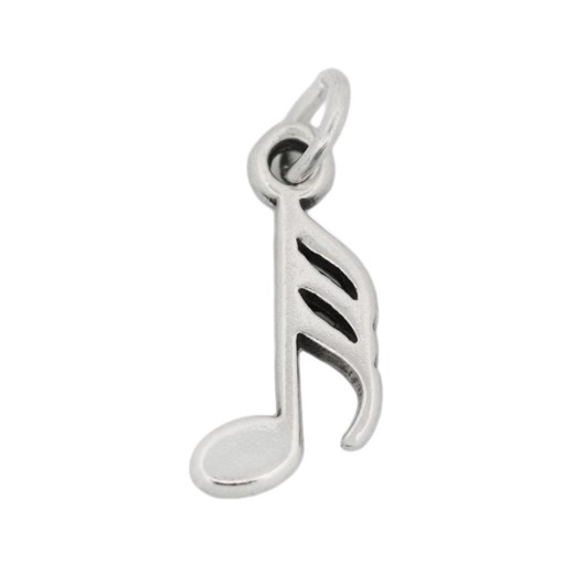Thirty-second 32nd Musical Note 925 Sterling Silver Charm for Bracelet, Demisemiquaver Pendant for Necklace - Etsy