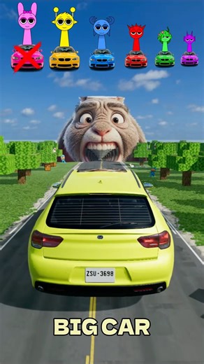 Big & Small Cars vs rabbit #30 #rabbit #sigma #sprunki