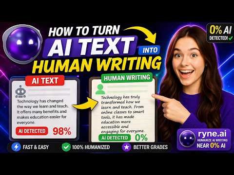 How to Turn AI Text into Human Writing (0% AI Detection) | Easy Method with Ryne ai