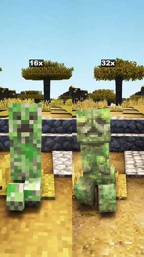 VexelVille - Minecraft Shaders on Instagram: "Which side is better, 16x or 32x creeper? Minecraft 16x16 creeper with default textures vs 32x32 creeper using Patrix texture pack. Both sides are using Complementary Shaders. - #minecraftshaders #minecrafttexturepack #minecraftcreeper #minecraftpc #gaming #minecraftvideo #minecraftshadershots #minecraftpc #minecrafter #minecraftsurvival"