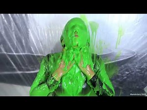 Cutie Absolutely Green Slimed in Black Velour Dress