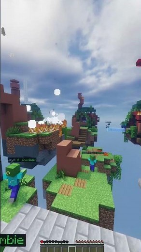 ZOMBIE APOCALYPSE in Minecraft SkyWars! Intense Survival Battle | Epic Minecraft Gameplay Shorts