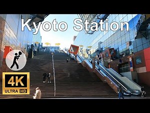 Beautiful Kyoto Station🚉 in Japan, Kyoto Walking View (4k Ultra HD 60 fps)