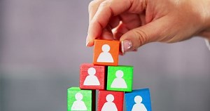 Leader Stacking Blocks. HR Leadership Recruiting Concept