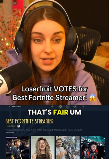 Who are you voting for as the Best Fortnite Streamer? 😱 #loserfruit #fortnite #streamerawards