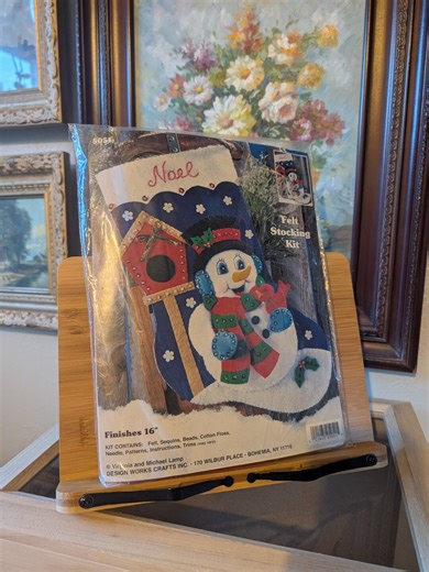 Vintage Design Works Felt Appliqué Christmas Stocking Kit 5051 “frosty’s Birdhouse” - Etsy