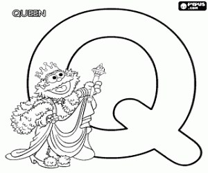 Zoe and the letter Q coloring page printable game