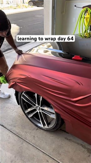 Chrome stealth red Color PPF install on BMW F30 #wrapping #bmwcars #wrap #carshorts #bmw