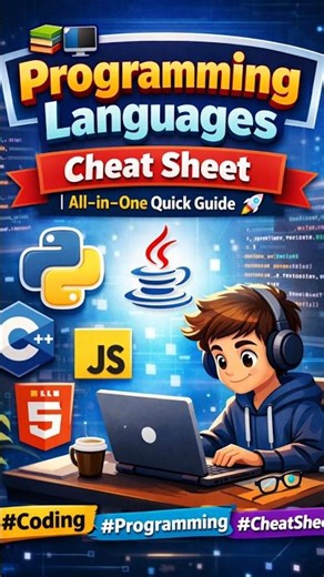 📚💻 Programming Languages Cheat Sheet | All-in-One Quick Guide 🚀#Coding #Programming #CheatSheet