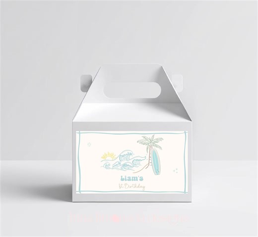 The Big One Gable Box Labels | 1st Birthday Favor Stickers | Blue Whimsical 299 TBO2 - Etsy Australia