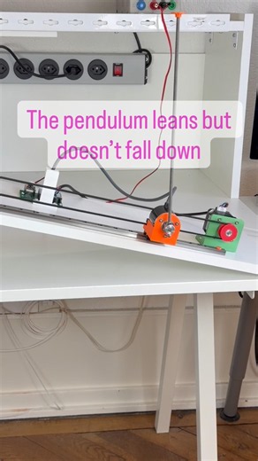 The pendulum leans but doesn’t fall down