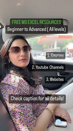 Deeksha Anand | OneStopData on Instagram: "Here is a list of all free resources (20+) to learn Excel! Follow @onestopdata for data related content and check link in bio for my webinar on how to get started with data analytics and PowerBI crash course from 5 Nov Excel is one of the most important tools for starting your professional journey especially in data analytics/ Business Analytics 1) Courses -Useful Excel for Beginners (Udemy) -Microsoft Excel Improve your skills quickly(Udemy) -Microsoft