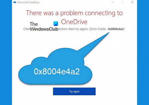 Fix OneDrive Error Code 0x8004e4a2